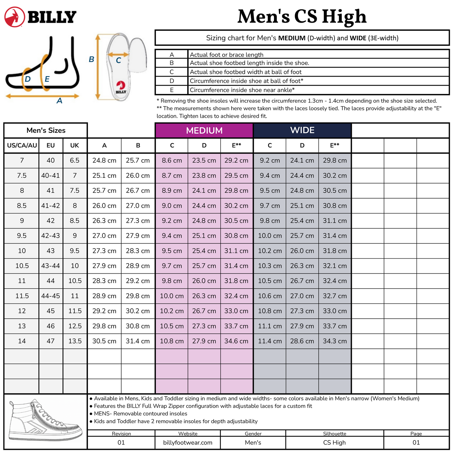 Men's Black/Gum BILLY CS High