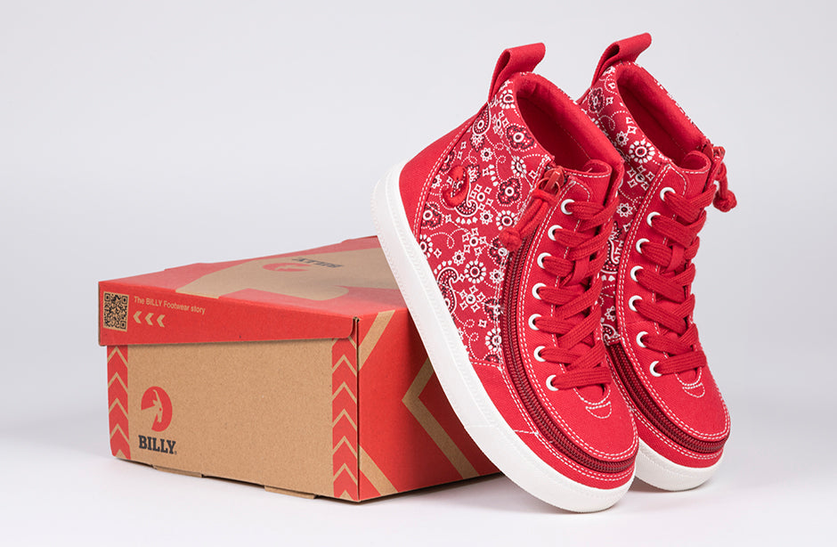 Red Paisley BILLY Classic Lace High Tops