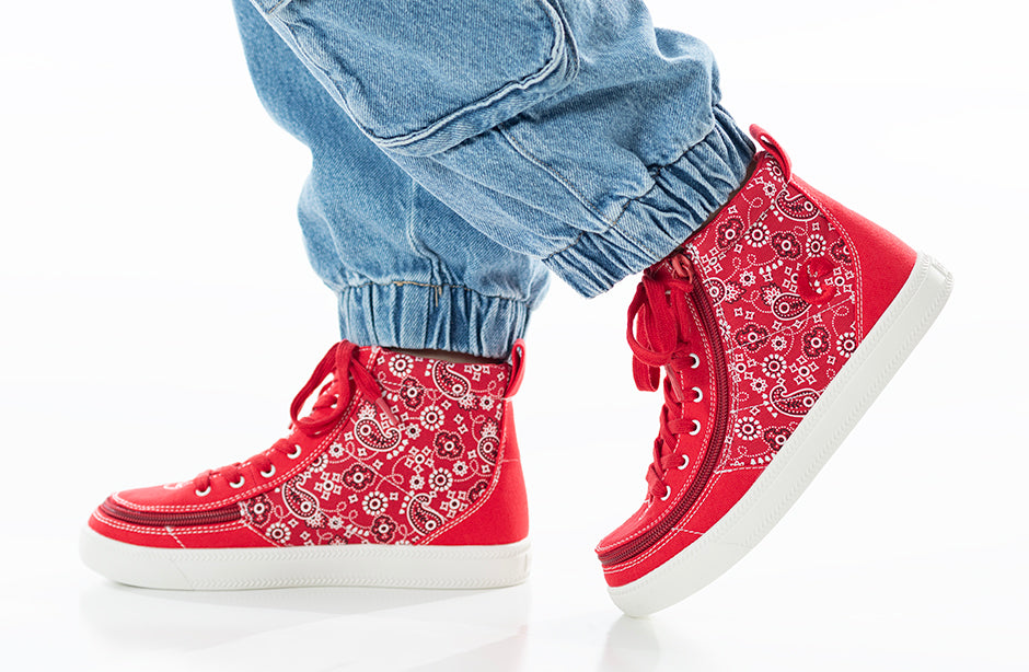 Red Paisley BILLY Classic Lace High Tops