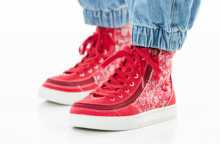Red Paisley BILLY Classic Lace High Tops