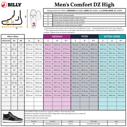 Men's White/Grey/Black BILLY Comfort DZ High