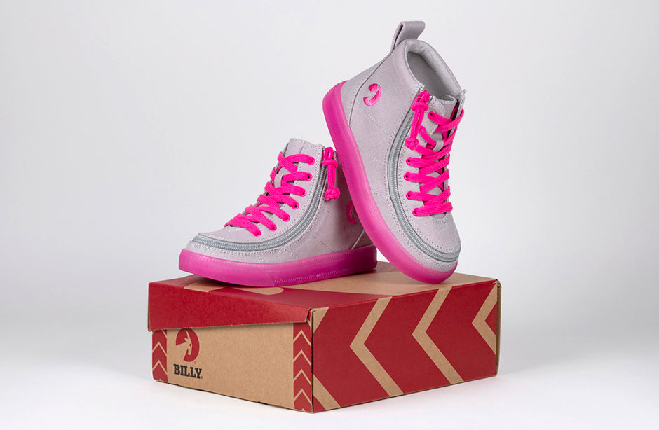 Grey/Pink BILLY Classic Lace High Tops