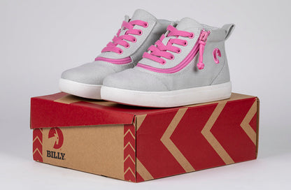 Grey/Pink BILLY D|R Short Wrap High Tops