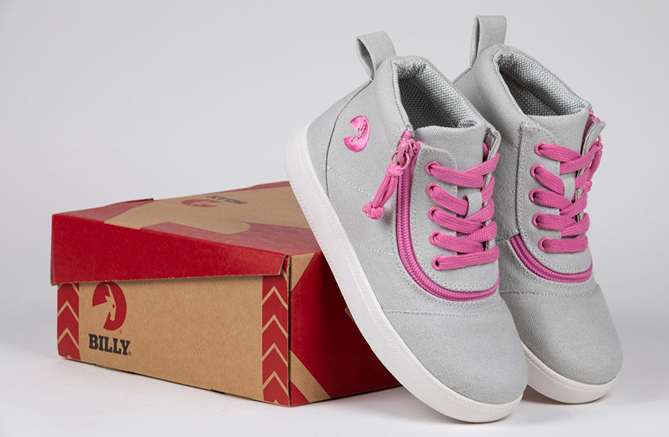 Grey/Pink BILLY D|R Short Wrap High Tops