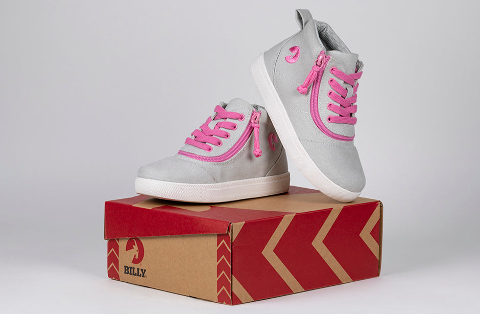 Grey/Pink BILLY D|R Short Wrap High Tops