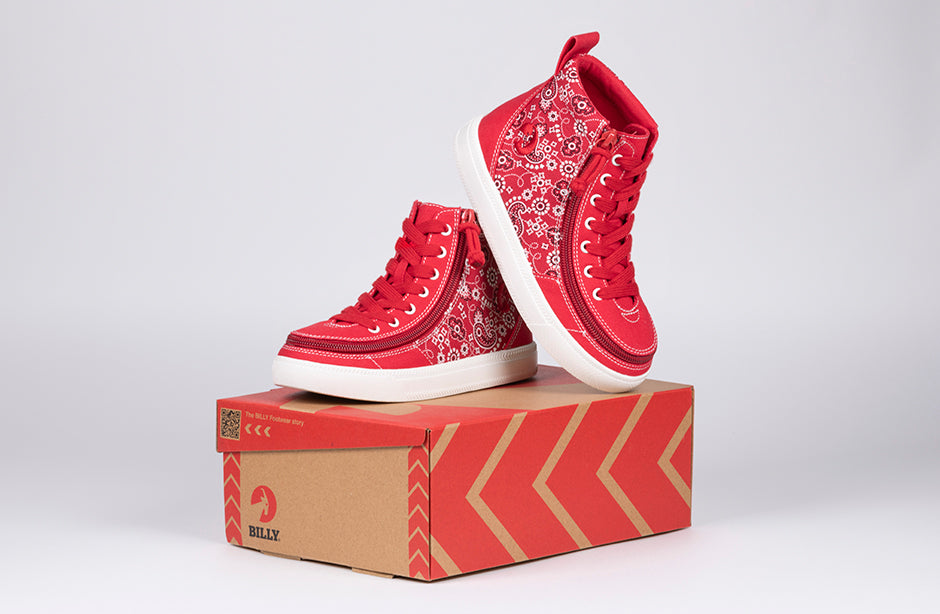 Red Paisley BILLY Classic Lace High Tops